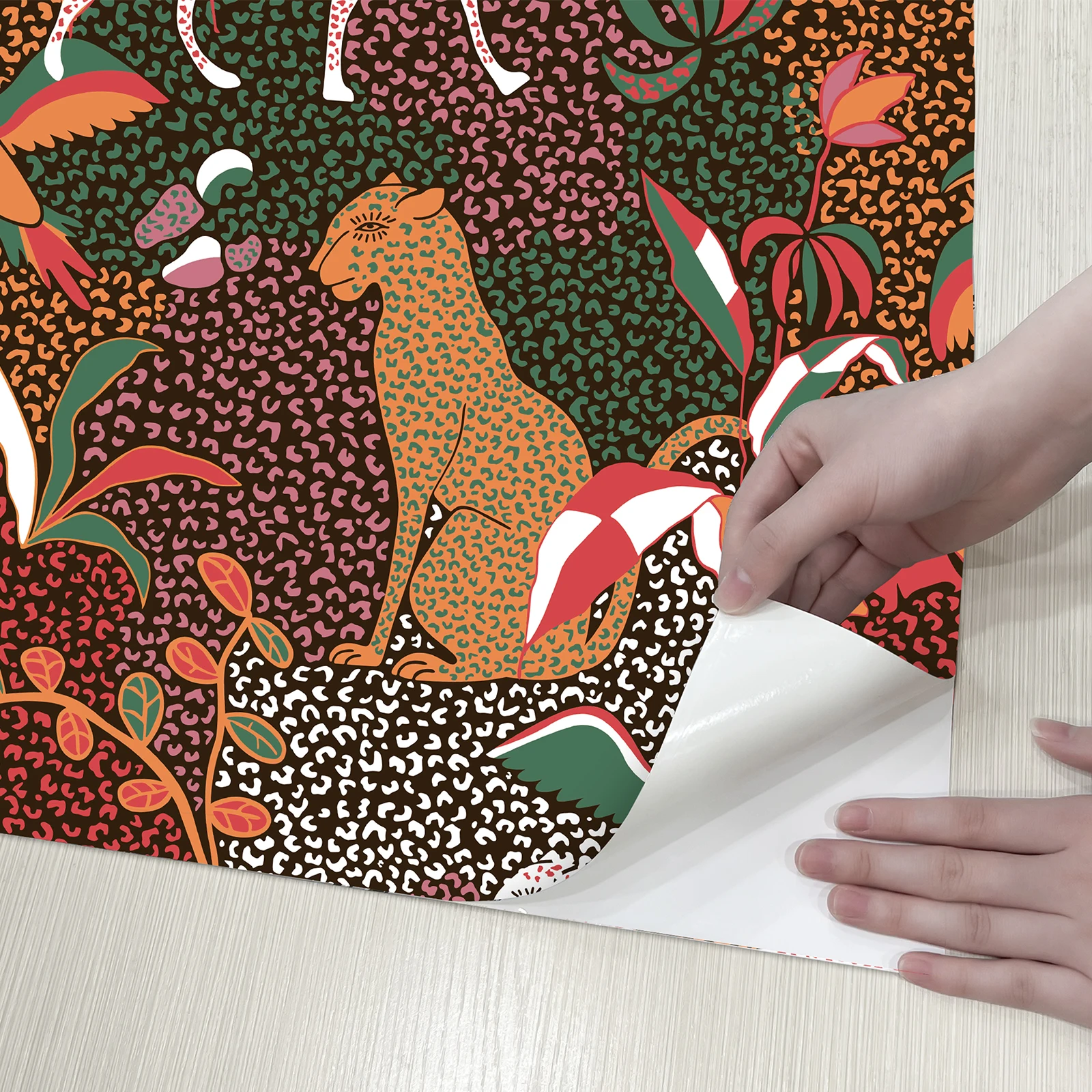 Vintage colorido leopardo pvc decoração de casa casca e vara animal rosa  estilizado decoração retro à prova dwaterproof água cozinha banheiro  adesivo - AliExpress, image size:1600x1600