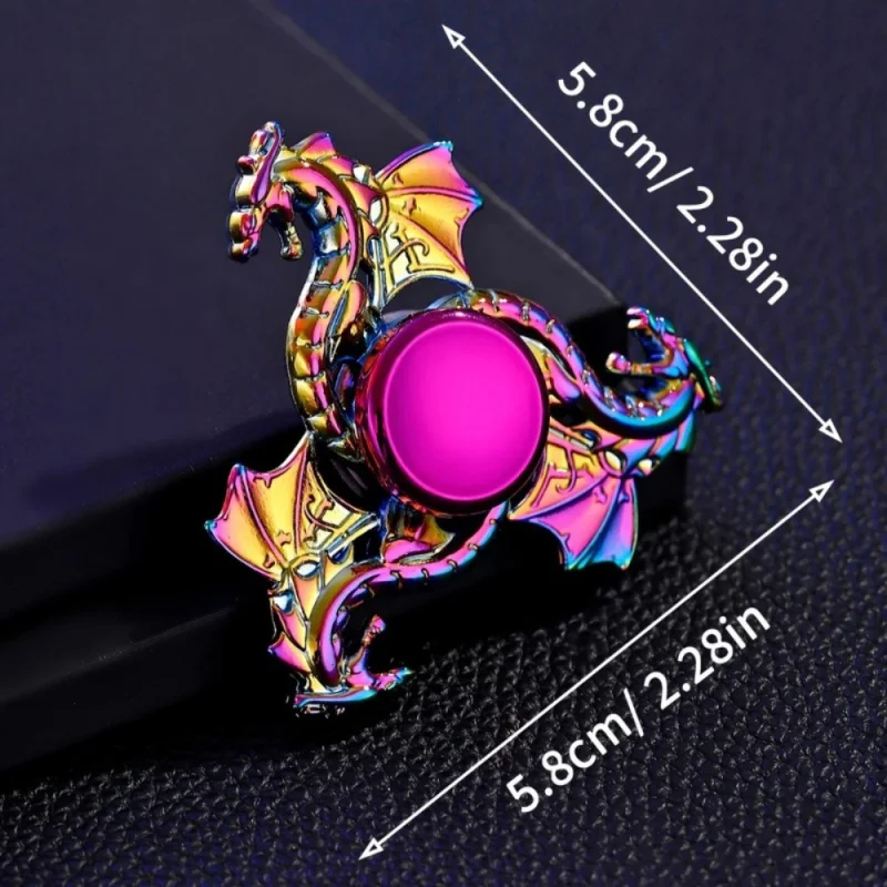 Metal Fidget Spinner High Spin Time Colorful Dragon Adult EDC Toy For Anxiety Relief Office