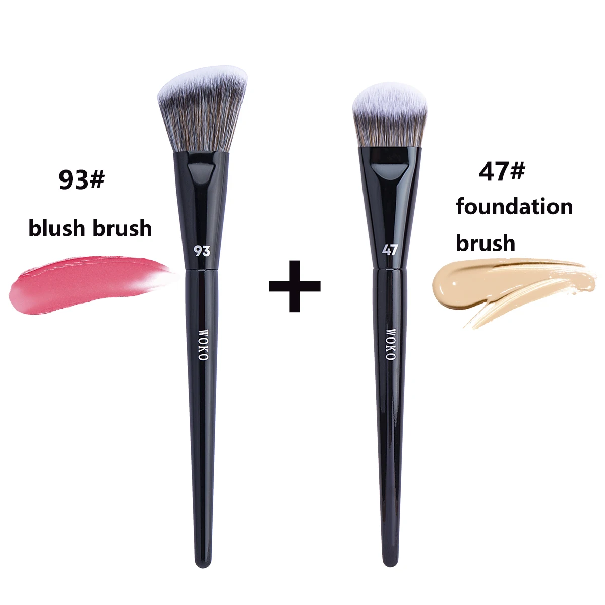 Professional Angled Makeup Brush for Foundation, Blush, and Shadow Blending