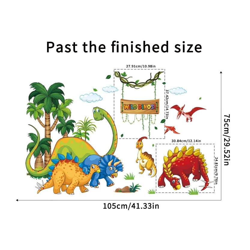 3d dinosaur wall sticker kids room removable cartoon dino wall art decal nursery baby bedroom wall stickers,luminous wall stickers,vinyl decal stickers,children room decoration