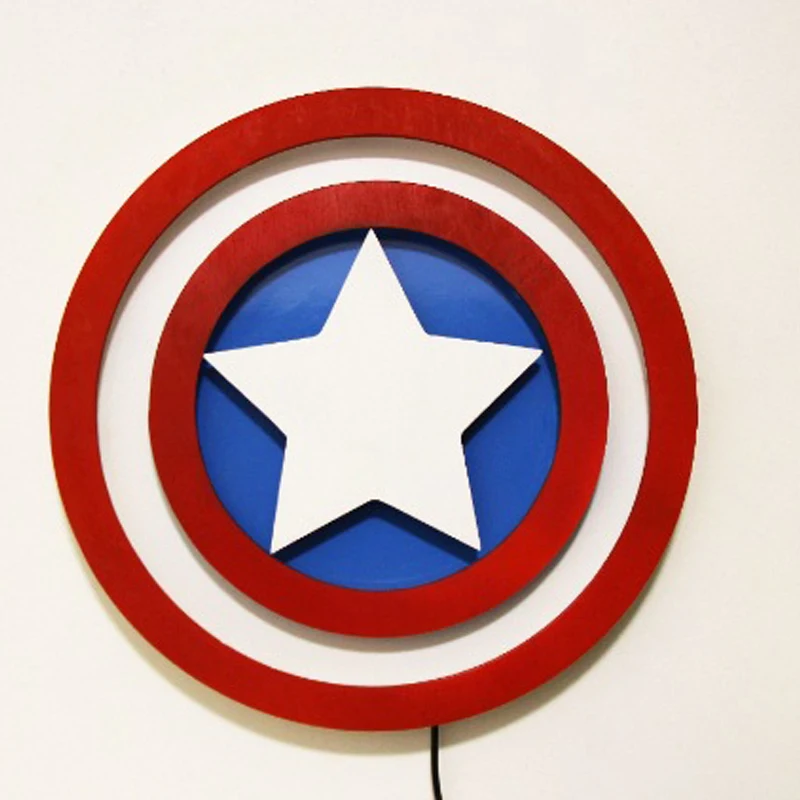 

ZK50 USB Captain Creative LED Night Light Wall Lamp Home Decor Bedside Lamp Superhero Logo Lamp Atmosphere Light Remote Control
