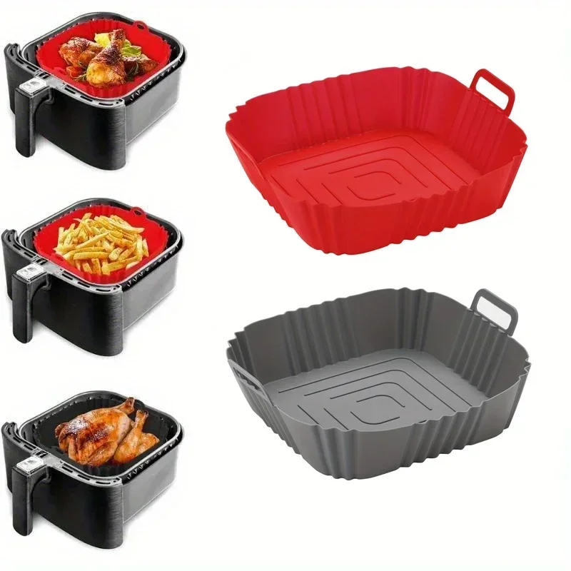 Air Fryer Accessories 1pc 16cm silicone air fryer oven baking plate pizza fried chicken silicone basket reusable air fryer liner accessory air fryer accessories