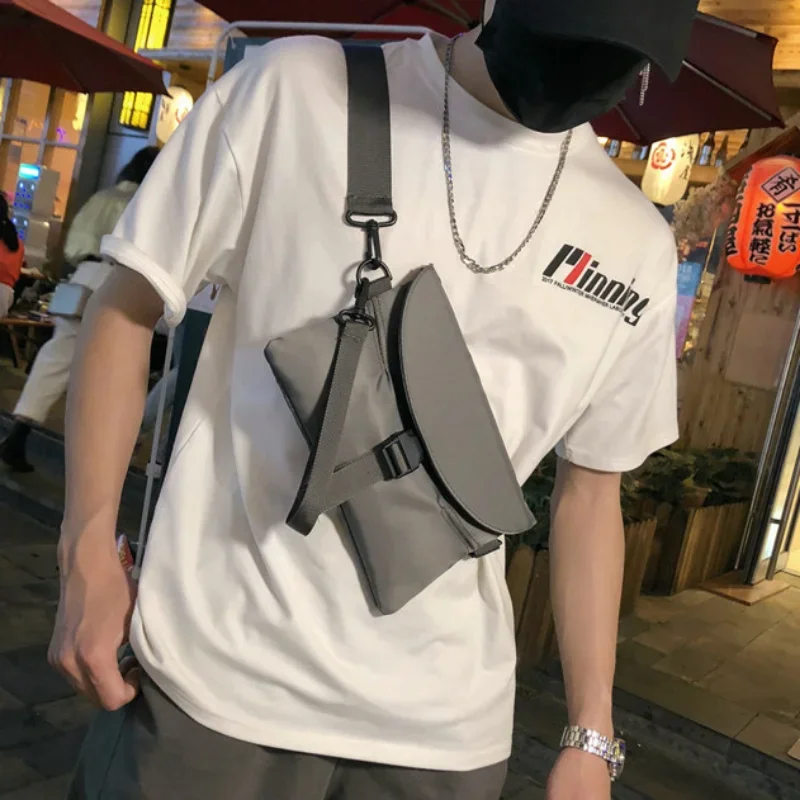 Women's Fashion Trend Brand Cross-body Japanese Mobile Phone Chest Packs Men's Casual Solid Color One Shoulder Small Square Bags