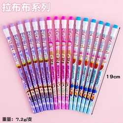 Cute Cartoon HB Pencils with Kawaii Capybara Erasers - Pack of 10 (LABUBU)