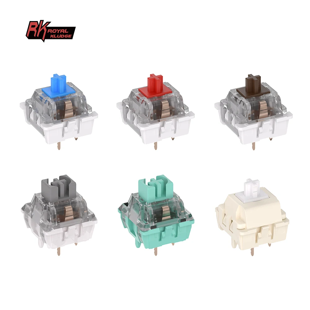 Royal Kludge Interruptor Teclado Mecânico Clicky Tátil Linear Silencioso Azul Marrom Vermelho mx Gaming Teclado 5pin rk
