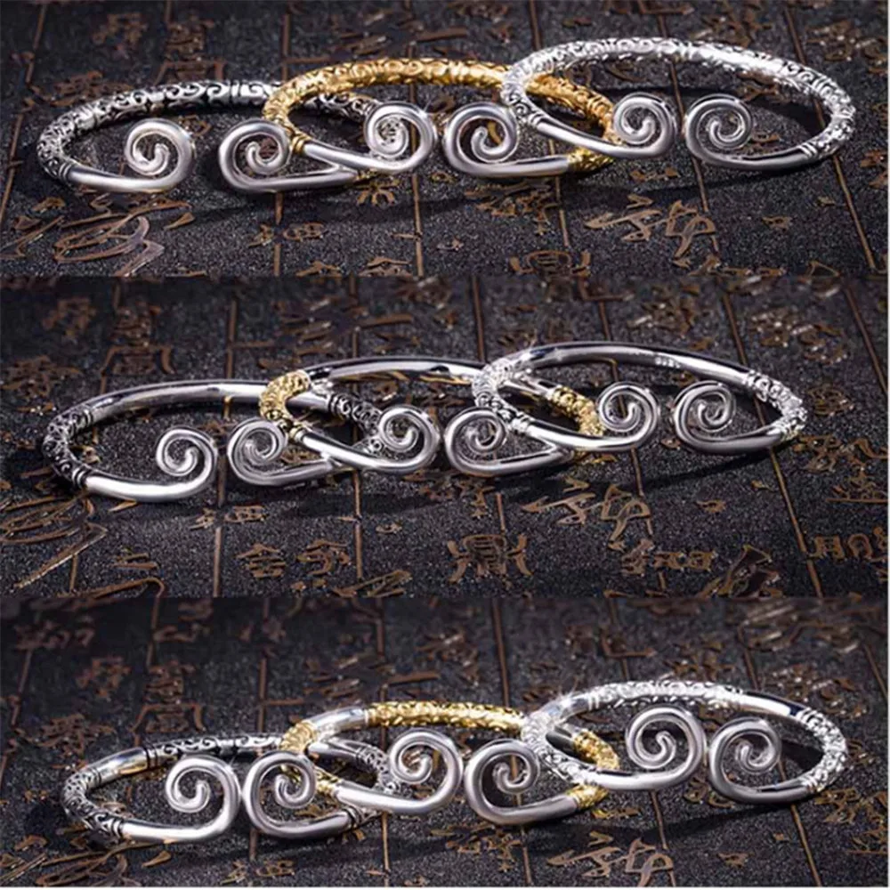 Adjustable Explosivea Couple Bracelet Tight Hoop Curse Bracelet Monkey King Thai Silver Bracelet Couple Student Retro Jewelry 3