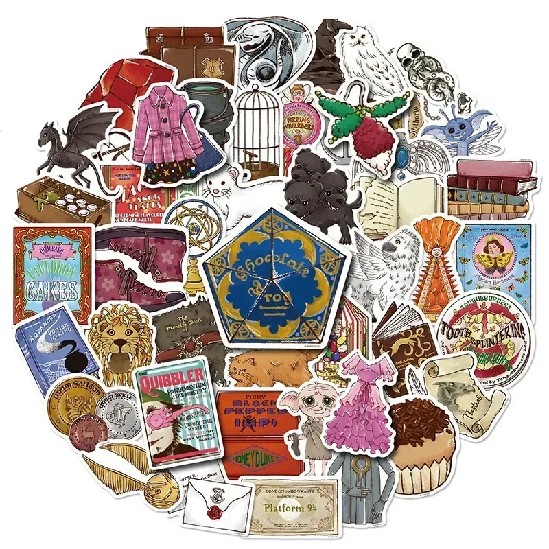 50Pcs Harried Potters Stickers  Funny Anime Waterproof for Phone Laptop Scrapbook Suitcase Kid's Toy Stickers Party Toys gift 6