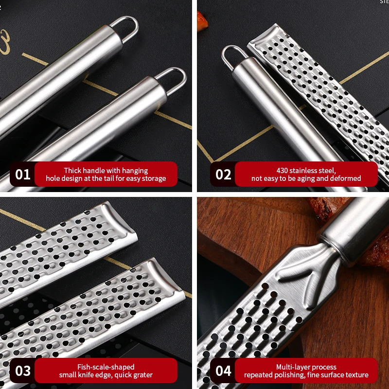 Hand Grater Stainless Steel Razor Sharp Blades, Non-slip & Soft