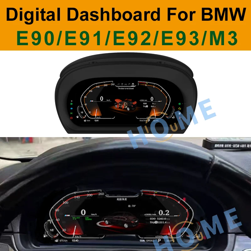 

12.5" Car LCD Digital Dashboard Panel Instrument Smart Cluster Cock Speedometer For BMW 3 E90 E91 E92 E93 2005-2012