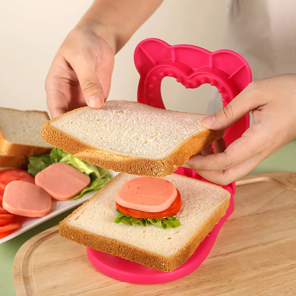 Stainless Steel Sandwich Cutting Mold with Hand Heart Shape Sandwich Press Mold Toast Fruit Cutter Mould for Lunch Box Decor
