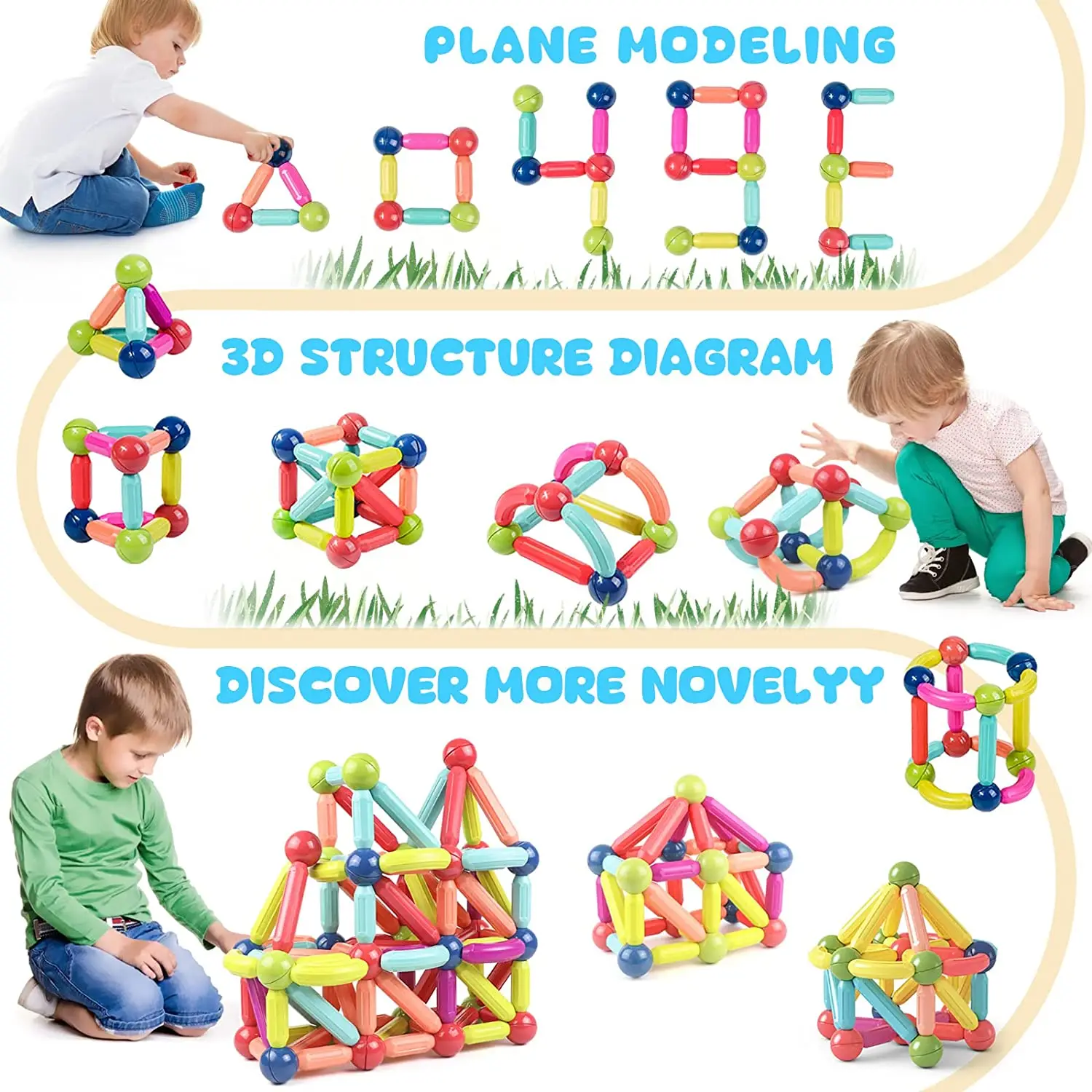 Magnetic Building Blocks Toys For Toddlers Montessori Stem Educational Construction Set Magnet