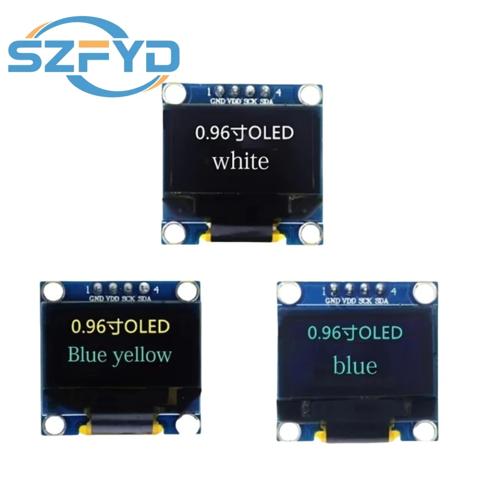 0.96 inch IIC Serial Yellow Blue White OLED Display Module 128X64 I2C SSD1306 12864 LCD GND VCC SCL SDA 0.96