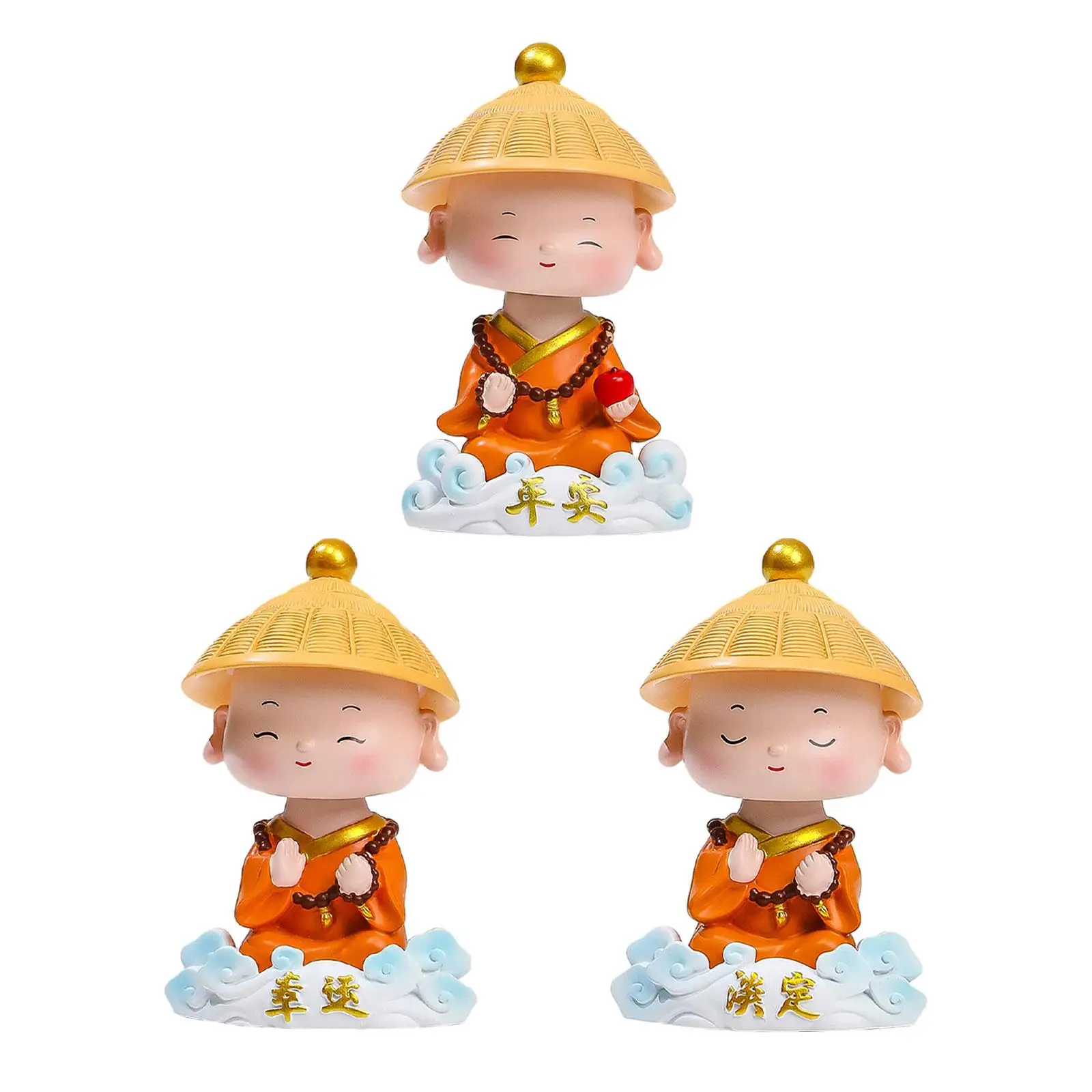 Little Monk Statue Collectibles Indoor Buddha Sculpture Monk Figure For Camino Home Office Car Dashboard Living Room Decor