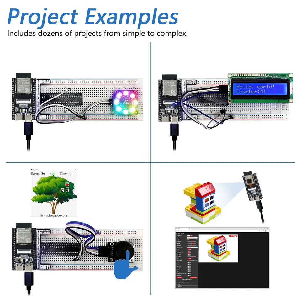 Freenove ESP32 ESP32-S3 Camera Ultimate Starter Kit, USB-OTG WiFi+BT, Python C Java, 828-Page Tutorial, 121 Projects, 243 Items image 4