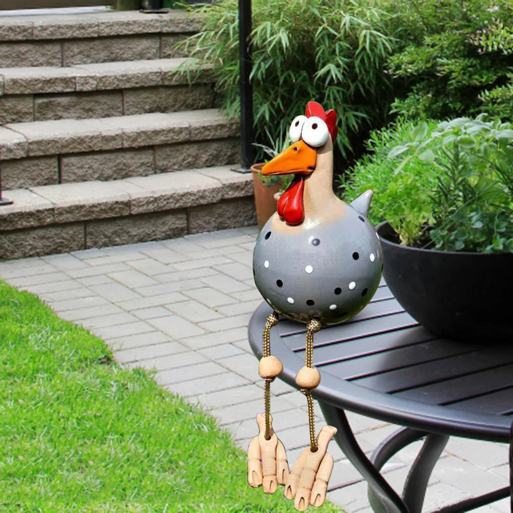 Garden Statue Garden Decoration Animal Ornaments Ceramic Chicken Hilde Garden Decoration Animal Figure Garden Plug Pottery Figurines Handcraft Landscape Ornament Miniatures
