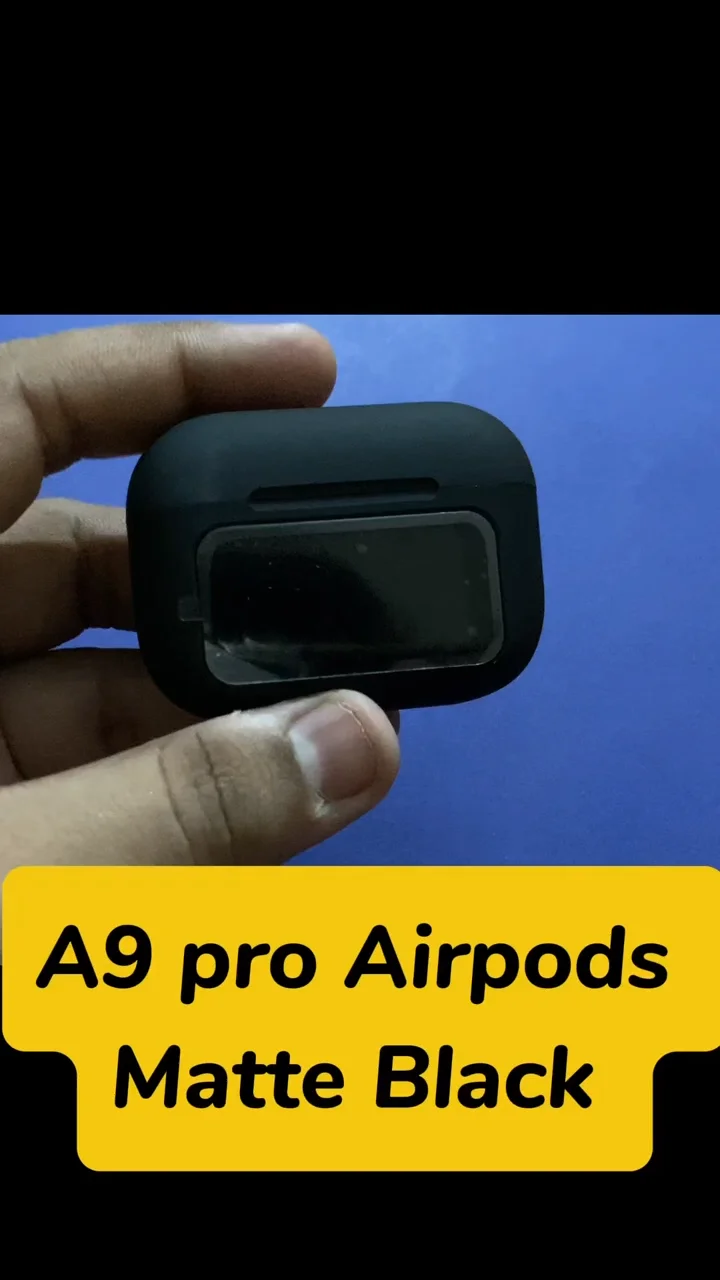 A9 Airpods Pro (Black) With Screen Display ANC / ENC Dobble Dark Touch Control Noise Reduction A9 Pro Bluetooth Headphone