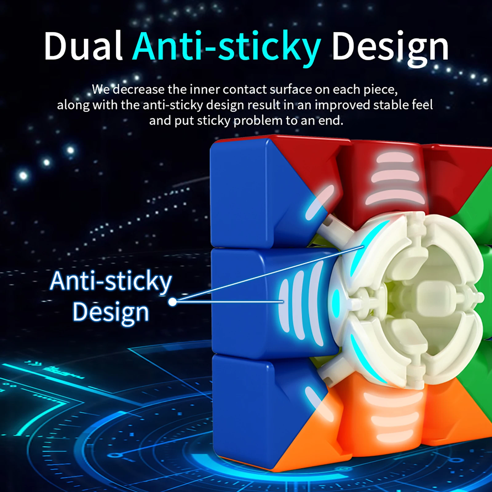 3x3 Speed Cube Maglev Magnetic Puzzle Fidget Toys for Children MOYU RS3M