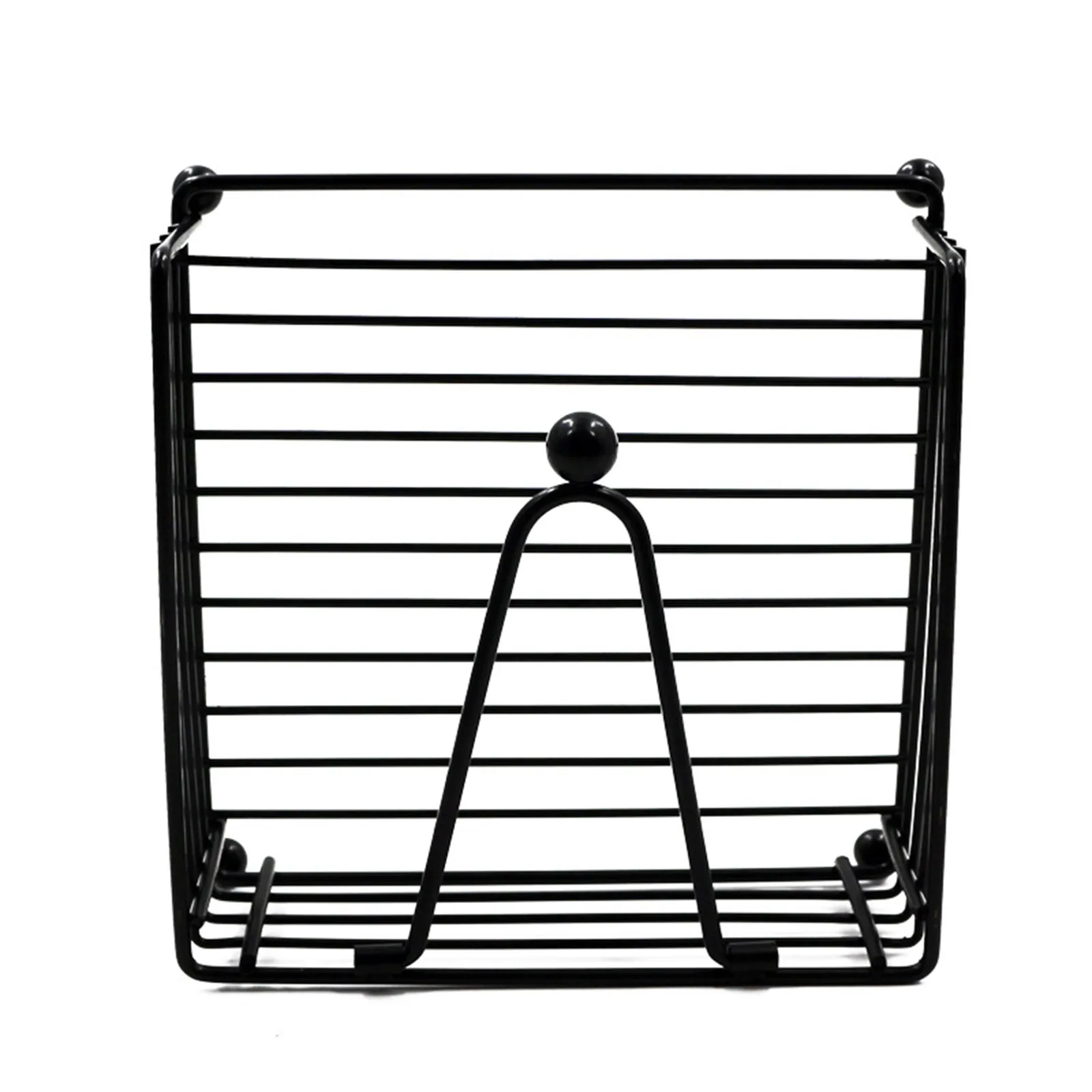 Flat Napkin Holder Metal Kitchen Napkin Holder With Weighted Tension Arm Rustic Tissue Paper Dispenser For Countertop Table 4