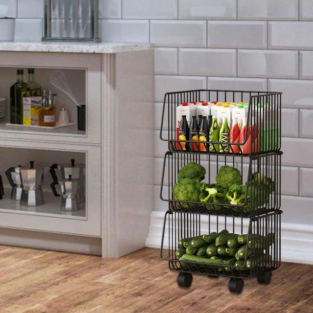 Kitchen Storage Vegetable Baskets Hanging  Basket Vegetables Storage  Kitchen Wall - Storage Baskets - Aliexpress