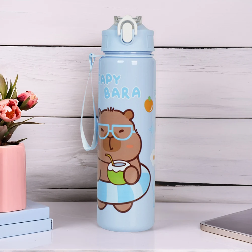Cute Water Cup with Straw and Handle for Fitness and Sports