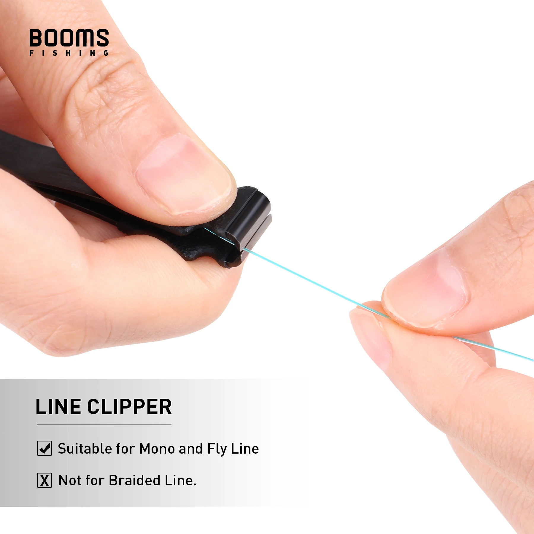 Booms fishing fly lines scissors mini sub-line cutter stainless steel clipper with retractor fly fishing tackle tool