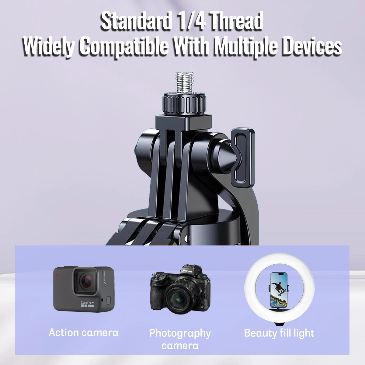 Selfie Stick 360&deg; Rotation with Fill Light 1.8M Extendable Selfie Stick Tripod with Wireless Remote & Video Balance Handle