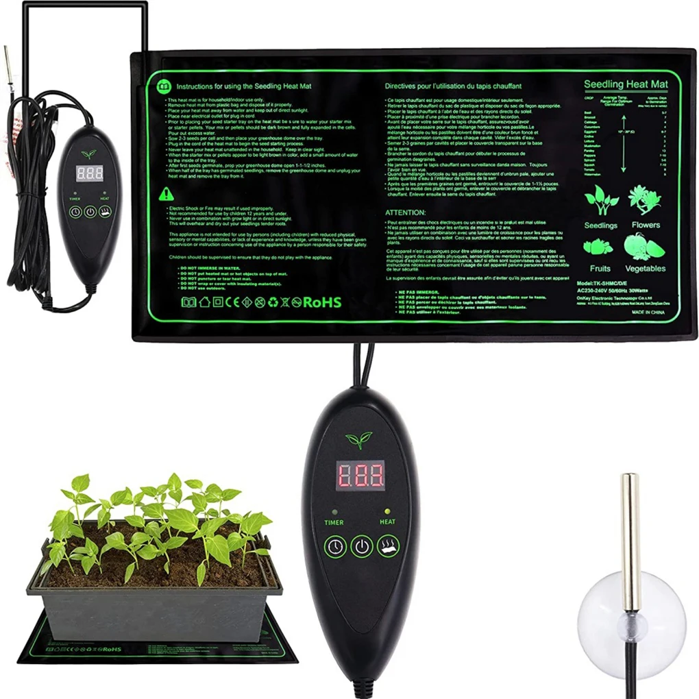 20 inch x 10 inch Garden Accessories Nursery Seedling Heat Mat with temperature controller