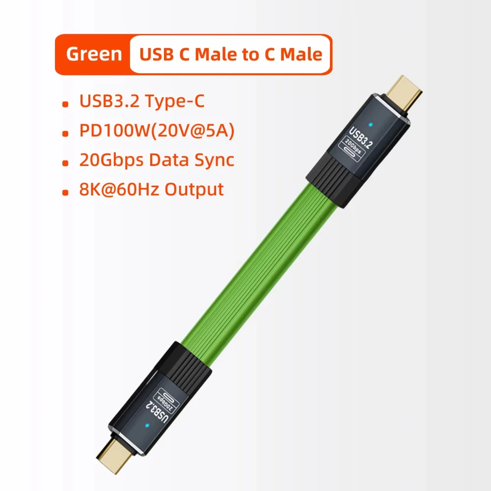 High-Speed 100W USB-C to USB-C Cable with 8K Video Support