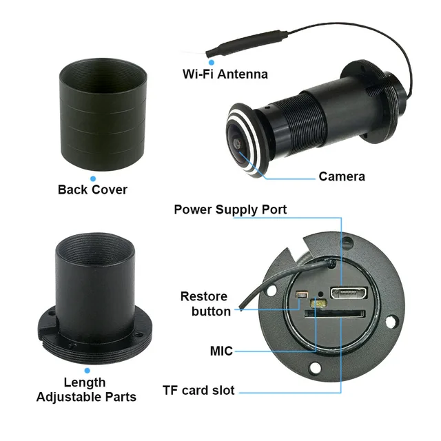Topvico Tuya Video Peephole Wifi Camera Motion Detection Door Viewer Video-eye Wireless Intercom Home Security Auto Record 6