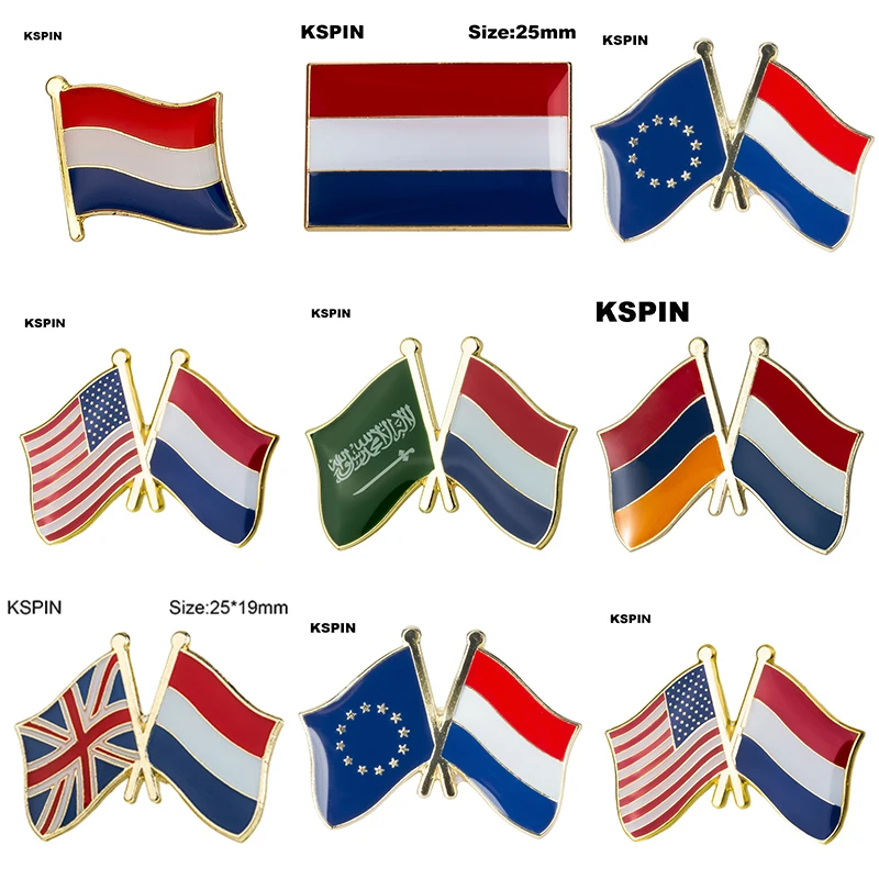 

Netherlands Flag Badge Brooch Natinal Lapel Pins Flag Lapel Pins Country Flag Badge