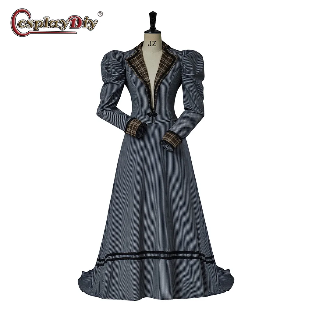 

Cosplaydiy 1920-е эдвардиан, душаматное платье, исторический Даунтон, костюм аббатства, платье, викторианское, винтажное, Полосатое, королевское бальное платье