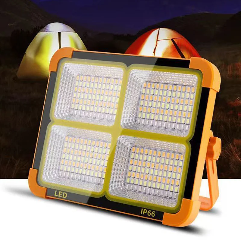LED Solar Light 800W/1000W/1500W USB Rechargeable 12000mAH With Magnet Strong Portable Camping Tent  Work Maintenance