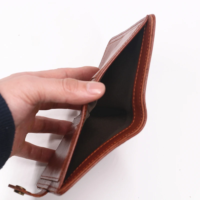 Vintage Genuine Leather Slim Bifold Wallet
