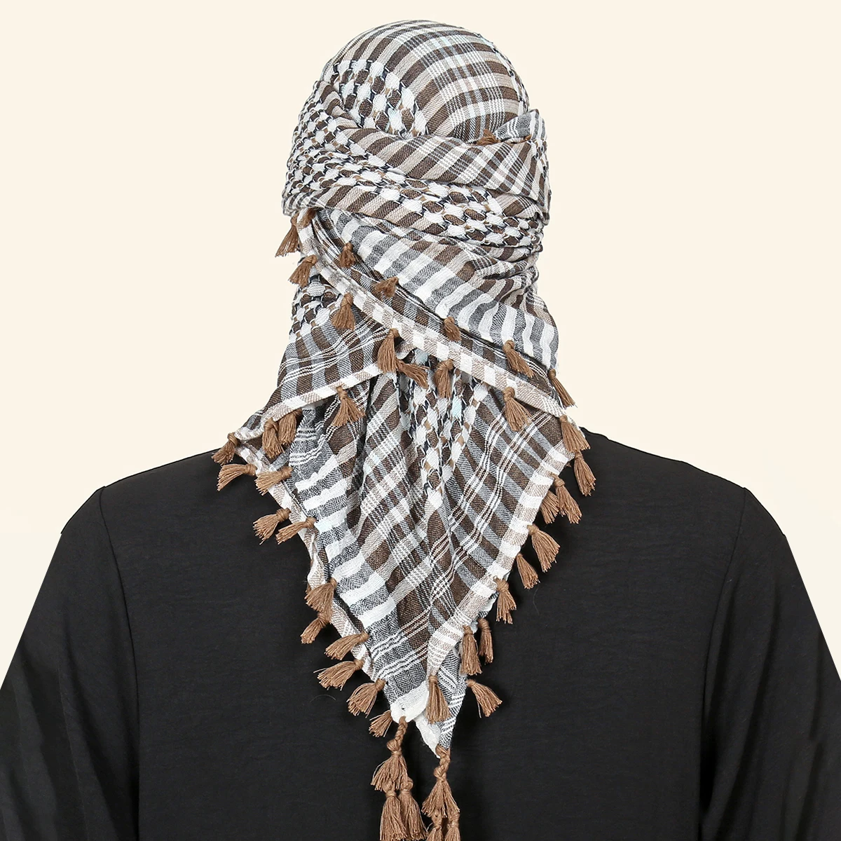 Unisex Arab Headwear Hijab Scarf Islamic Foulard Print Scarf Turban Arabic Headcover For Men's Muslim Clothing Prayer Turbante