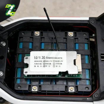 BMS 10S 36V 30A Max con Protezione Completa e Funzione di Bilanciamento, Design a Porta Comune, Controllo Temperatura per E-Bike/Hoverboard/Monopattino Elettrico