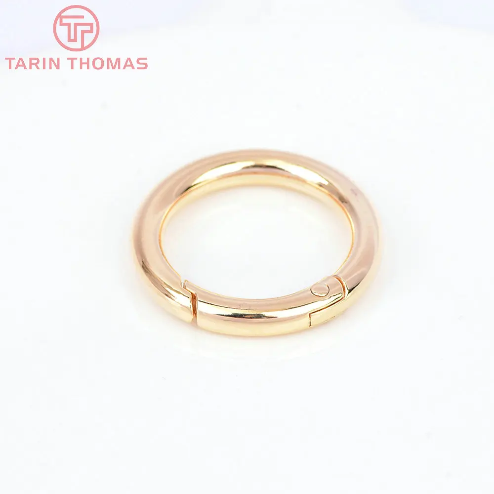 (3293)4PCS 15MM 20MM 24K Gold Farbe Messing Runde Stecker Verschlüsse für Charms Anhänger Hohe Qualität DIY Schmuck Machen Erkenntnisse – Detail 22