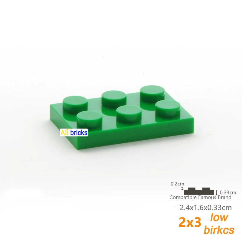 40pcs Size 2x3 Dot Plate MOC Assemble Particles DIY Building Blocks 2*3 Figures Bricks Educational Creative Toy for Kid 3021 3