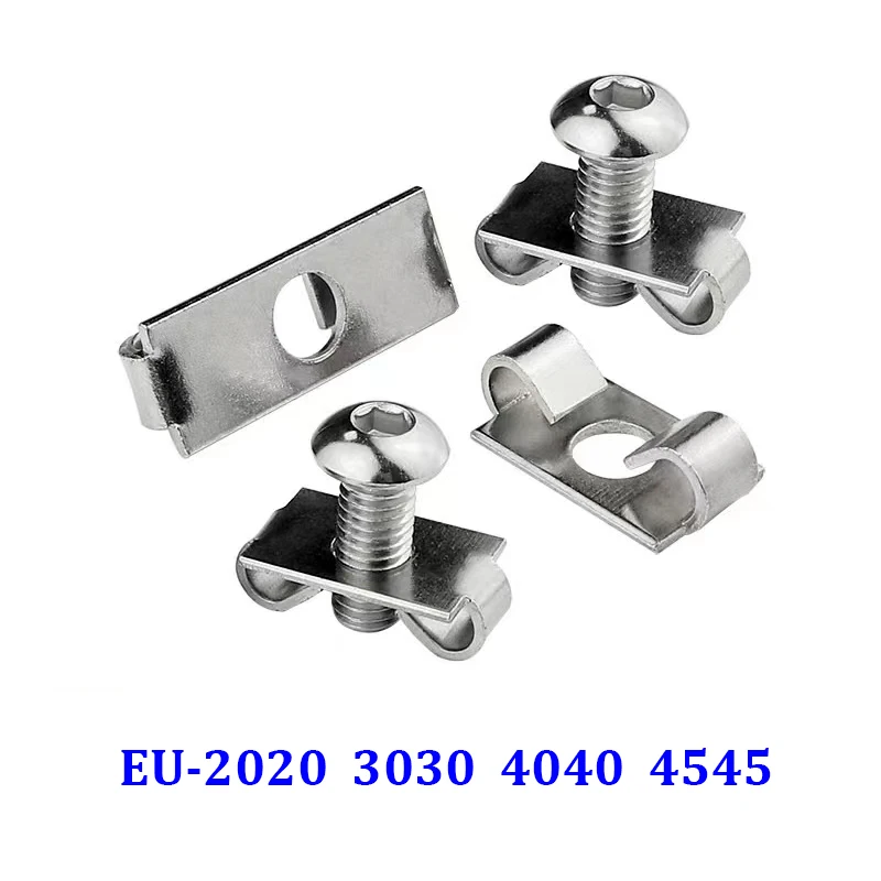 Perfil de Alumínio Elastic Fastener Butterfly Fastener Built-in Connector Frame Assembly m6 m8 M12 3030 4040 4545 20 Pcs 50 Pcs ue