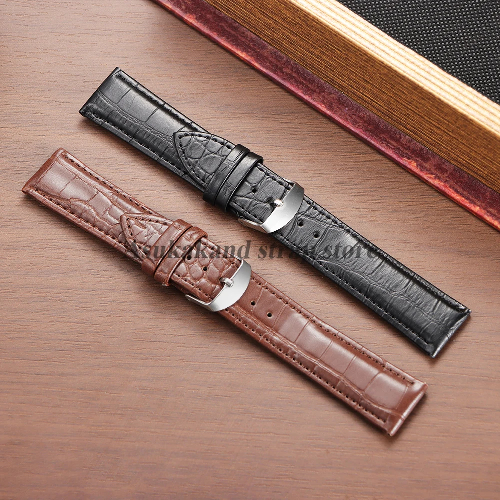 Premium Genuine Leather Watch Band - Universal Wrist Bracelet 12mm to 22mm