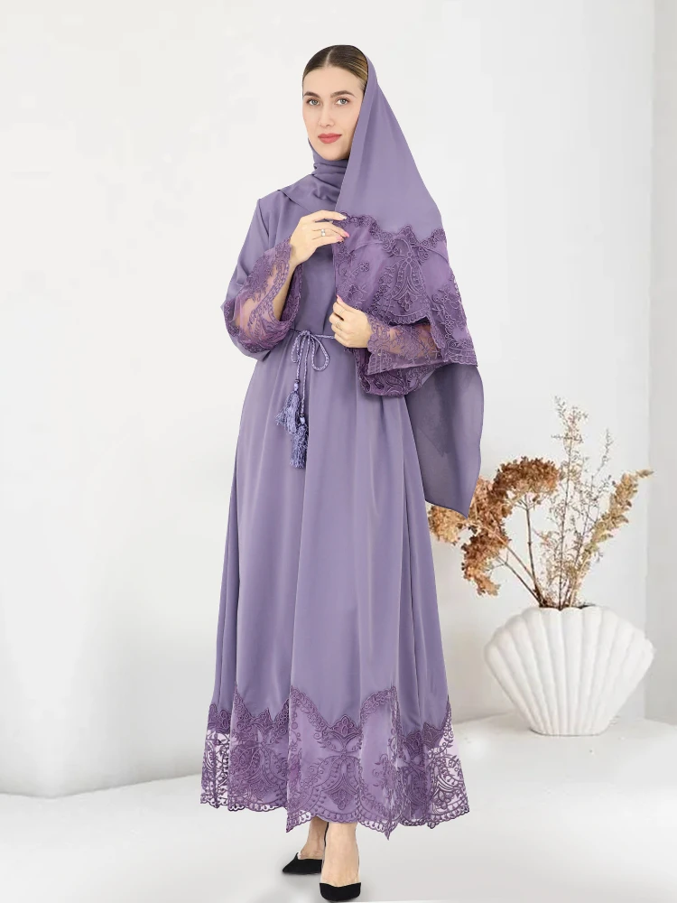 Turkish Hijab Abayas Luxury Embroidery Abaya Dubai Long Prayer Dress for Muslim Women Kaftans Evening Party Dresses Islamic Robe