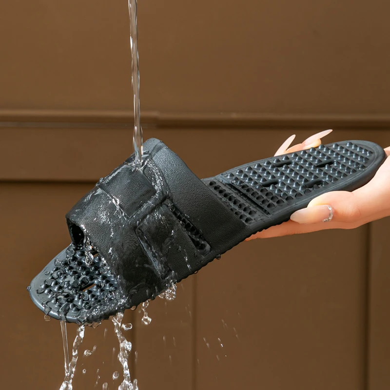 Women's Foldable Portable Slippers Non-Slip Hollow Bathroom Bath Leakage Quick-Drying Lightweight And Compact For Travel — view 6