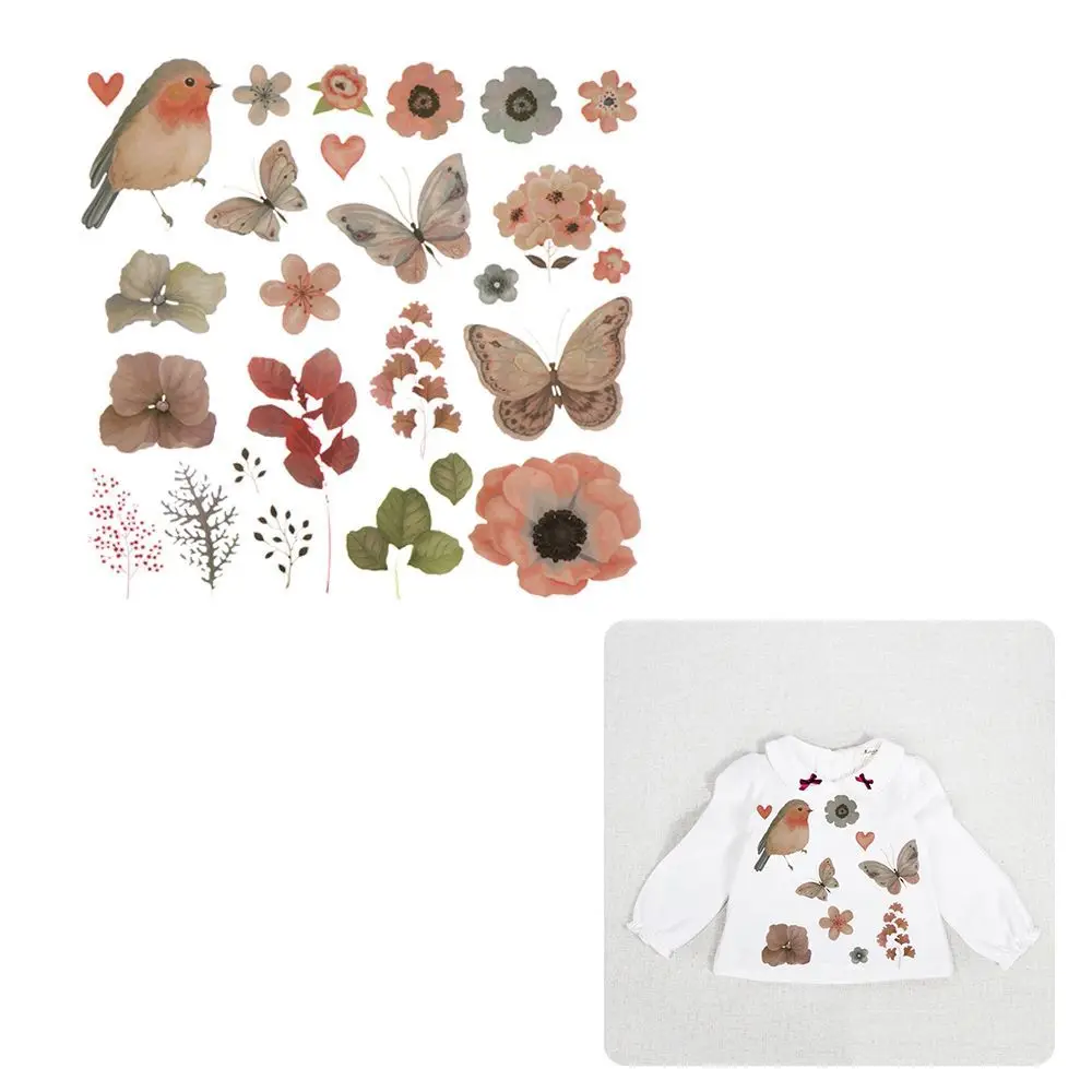 

Birds Clothes Stickers Transfer Heat A-level DIY Patch Iron Sticke Appliques