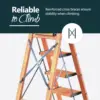 WOA WOA 6 Step Ladder, Folding Ladder with Handrails for High Ceilings, Indoor Tall Ladders with Wide Pedals, Lightweight Alumin 6