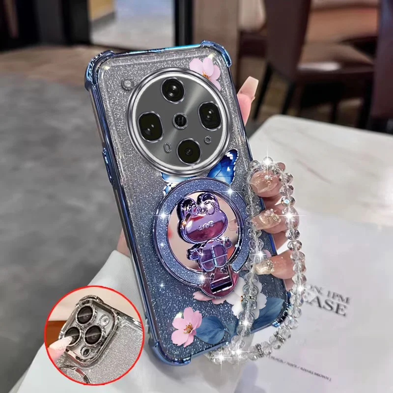 Flying Butterfly Bracket Lanyard Phone Case with Comfortable Feel