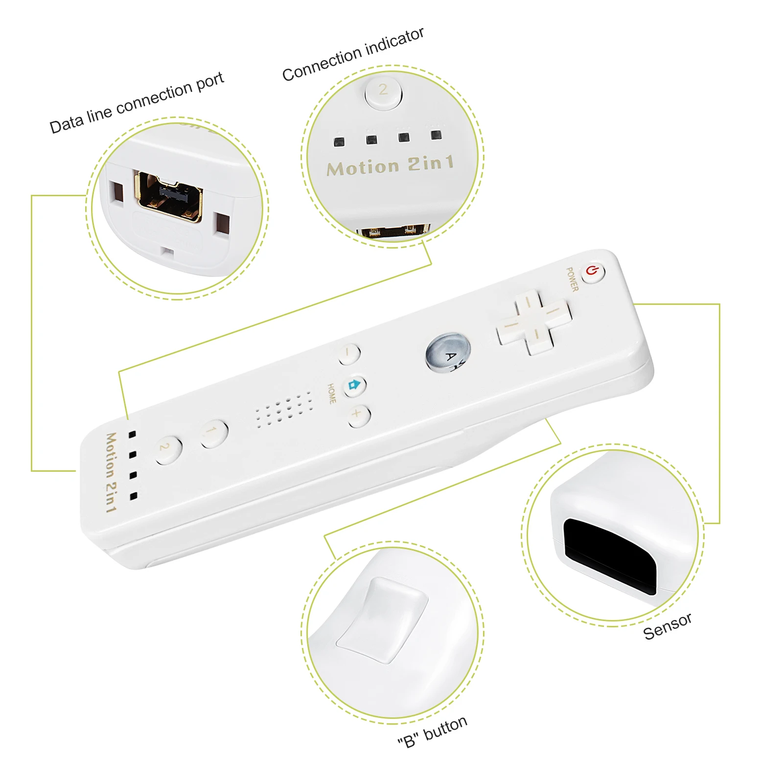 Controllers For Nintendo Wii 2 In 1 Left Right Controller Optional Motion Plus Set Game Remote Control Joystick Wireless_voghion.com
