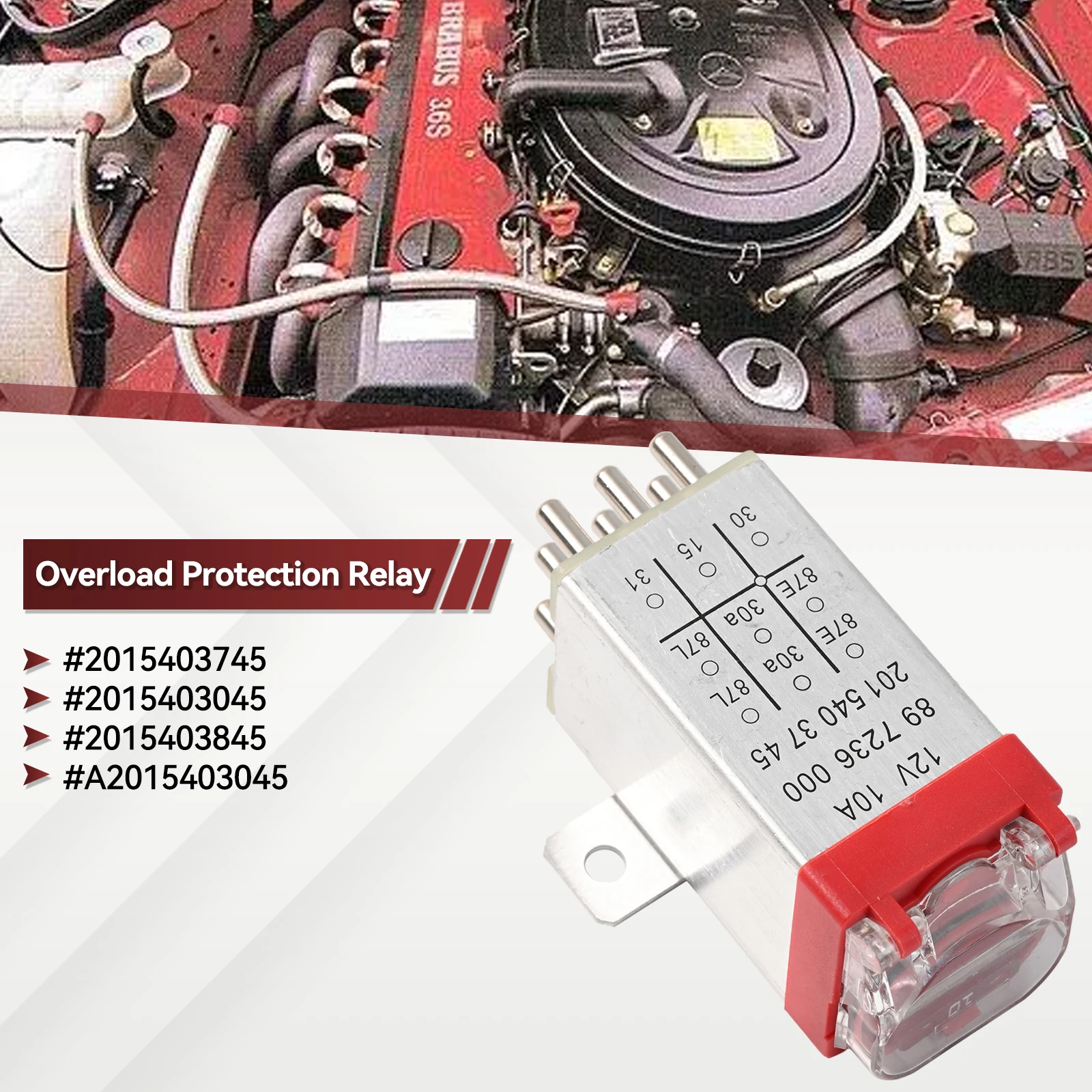 Relais De Protection Contre Les Surcharges Mercedes W201 W124 W126 - Compatible 1984-1997, Ref. OEM 2015403745