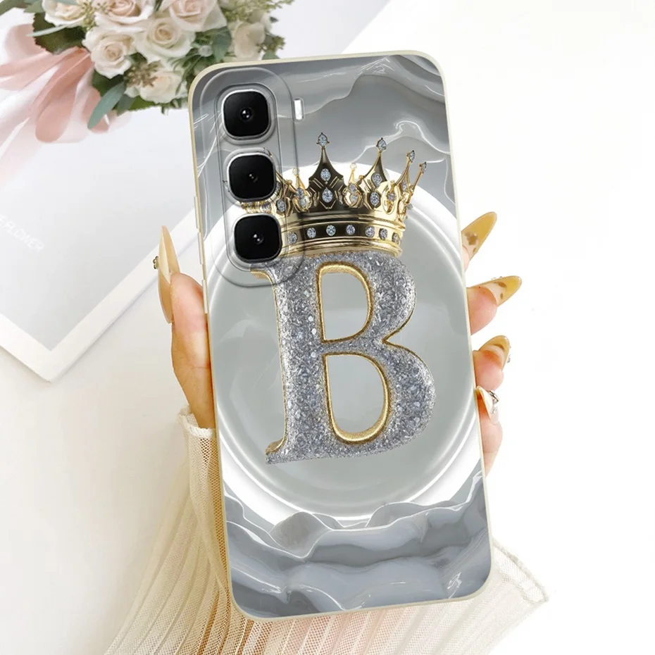 Stylish Initial Letter Shockproof Soft Silicone Phone Case