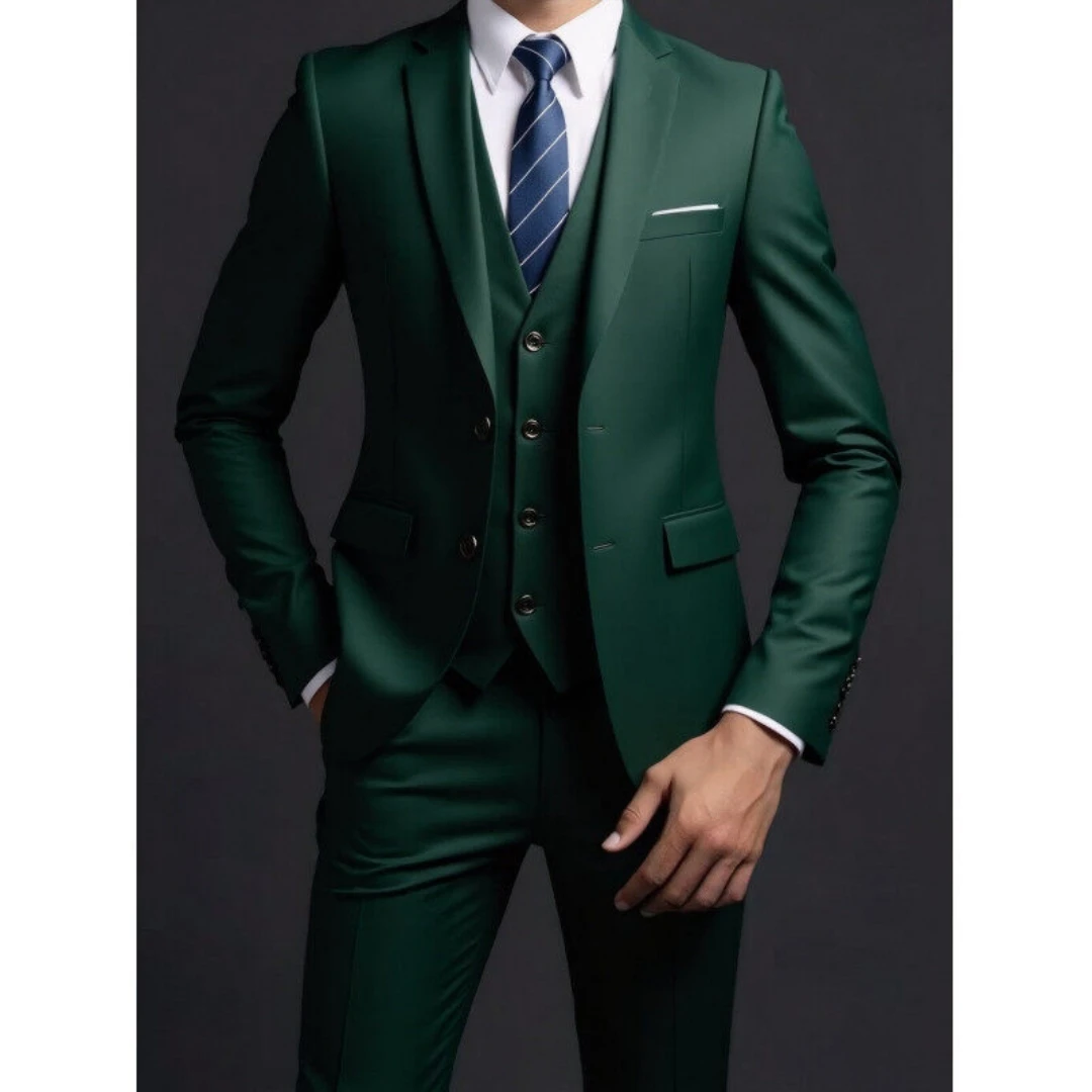 Luxury Slim Fit Men's Wedding Tuxedos 3 Piece Set for Party Prom Fashion Men Suit for Special Occasions Formal Busienss Dresses