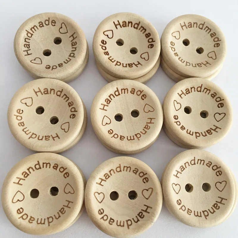 100Pcs/Lot Wooden Buttons Clothing Decoration Wedding Decor  Handmade Letter Love DIY Crafts Scrapbooking For Sewing Accessories