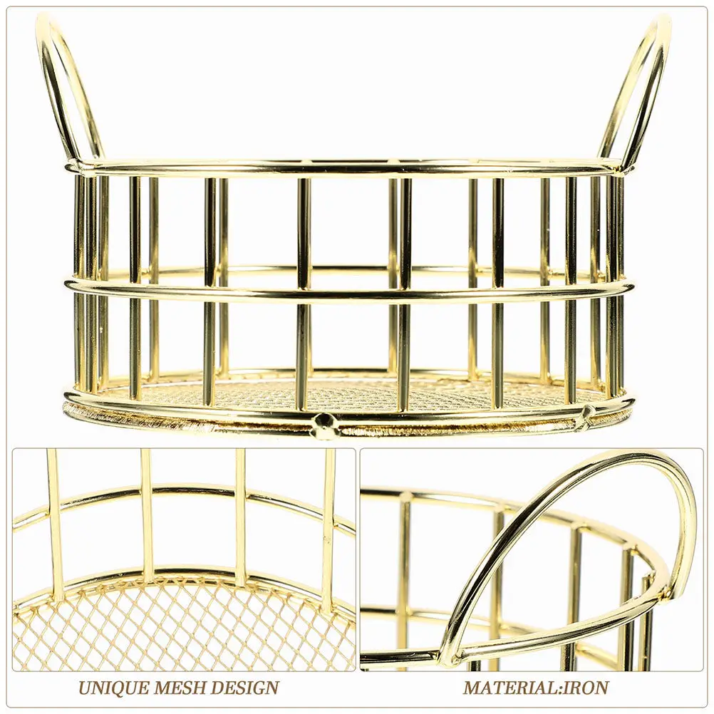 2Pcs 철제 고양이 귀 모양 수납 바구니, 튼튼한 금속 정리함, 데스크탑 수납 홀더, 사무실 및 가정용 다기능 와이어 바구니